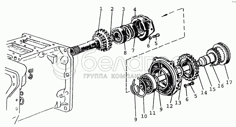 1601, 1721 Корпус зчеплення (понижуючий редуктор)